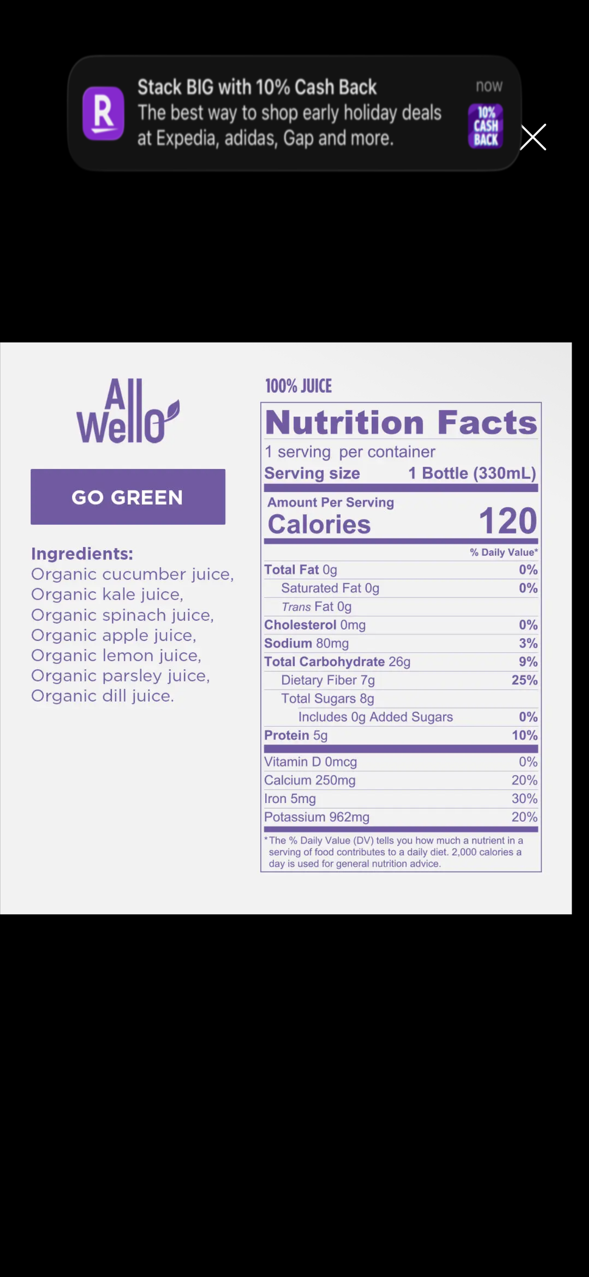 Detox with Organic Cold-Pressed Go Green Juice