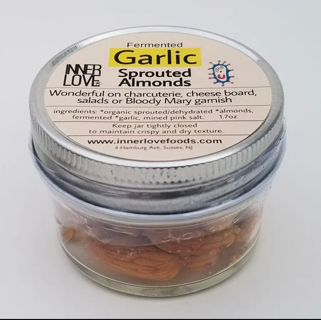 Fermented Garlic Almonds: 2oz jar