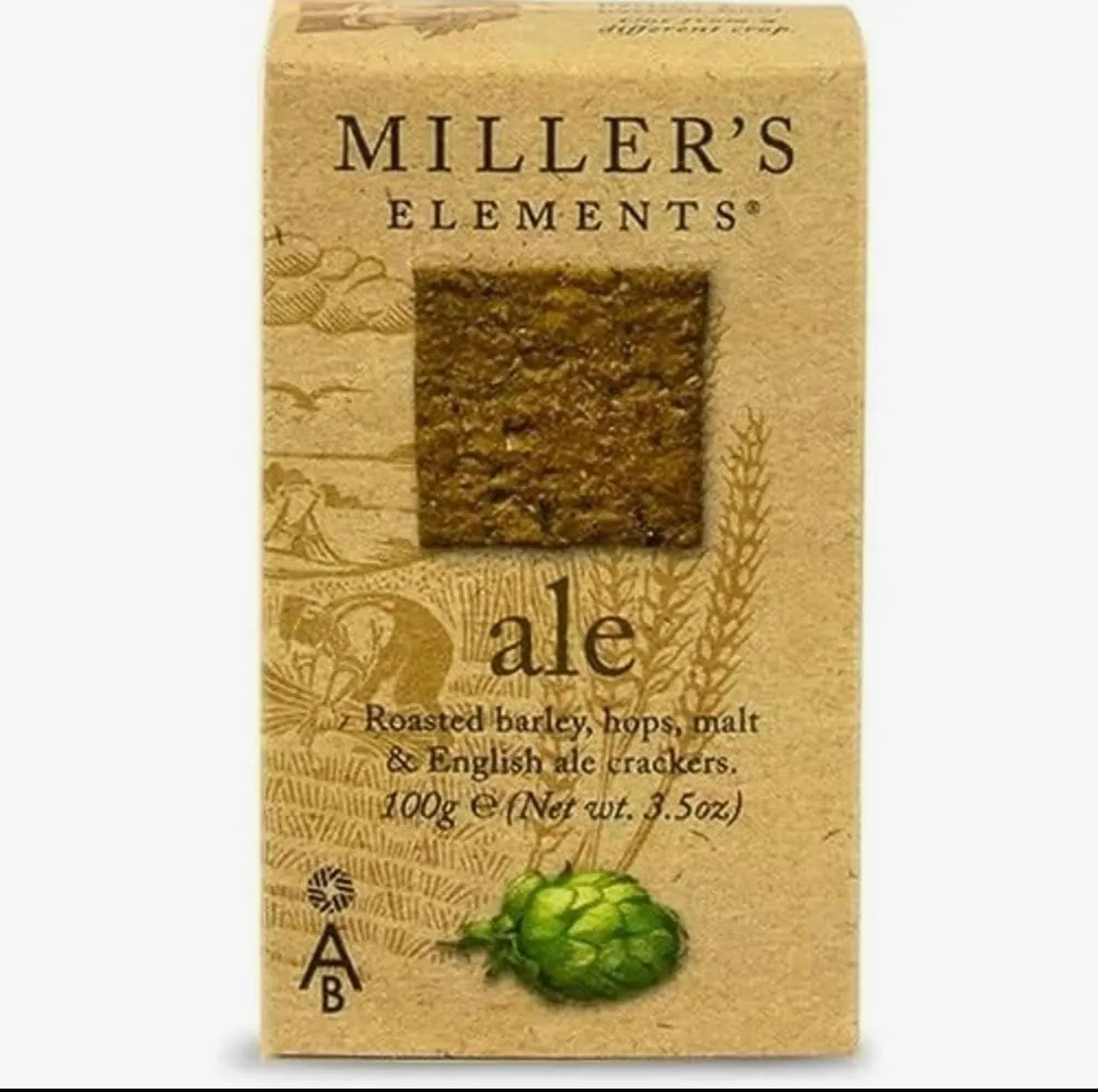 Miller's Elements Ale Crackers Hops & Barley 12x3.5oz