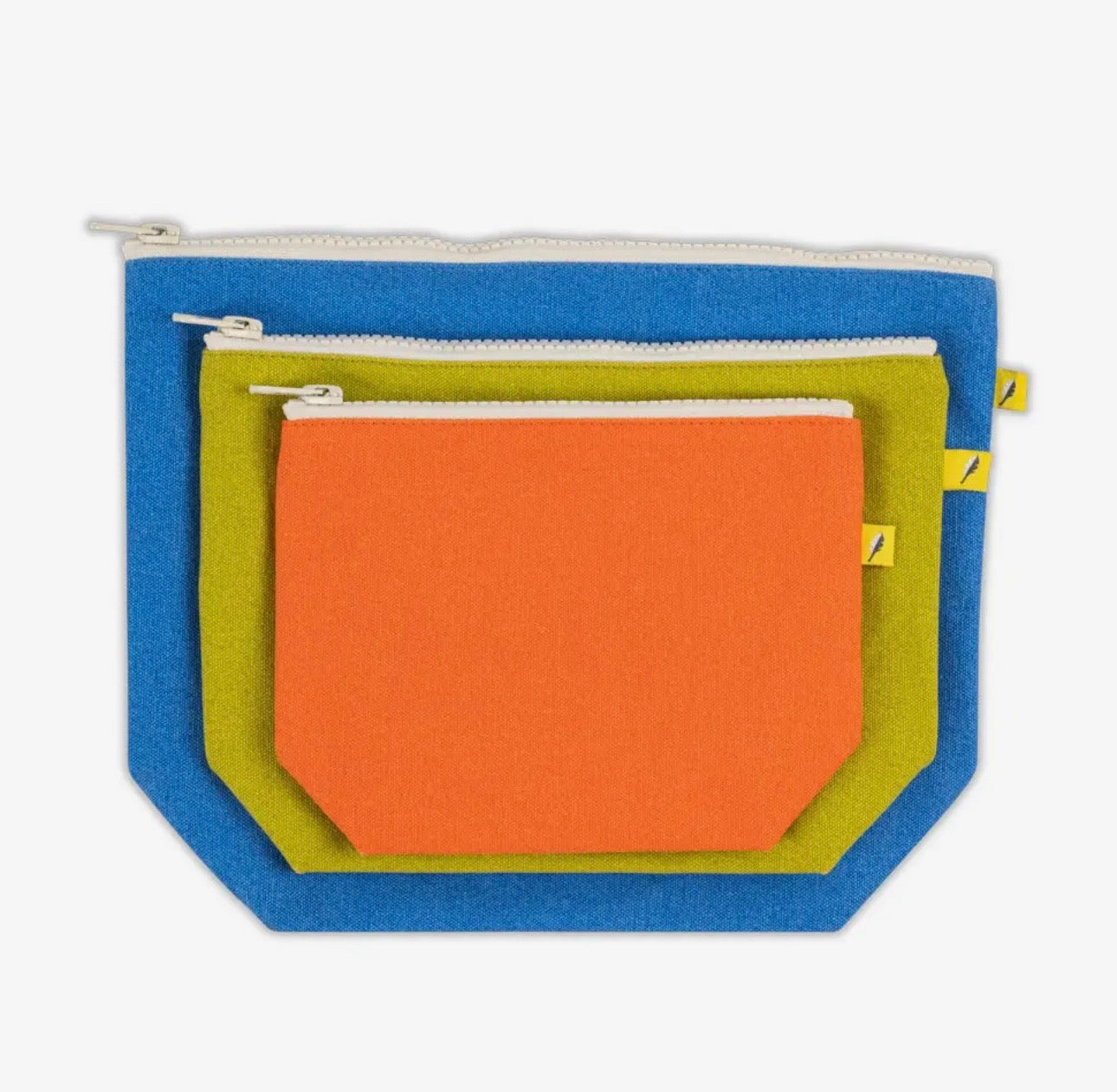Zip Set of 3 - Solids Orange Citrus Cobalt