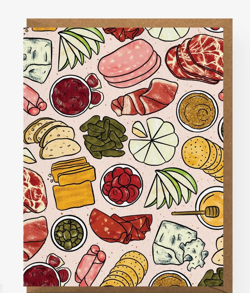 Charcuterie Patterned Greeting Card: Single Card