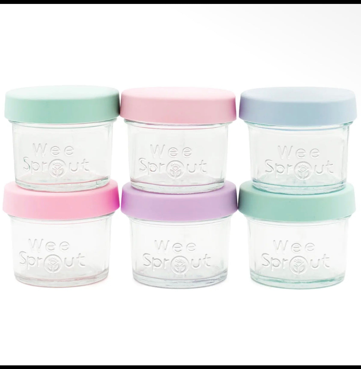 Glass  Food Storage Jars with Silicone Lids – Set of 6
