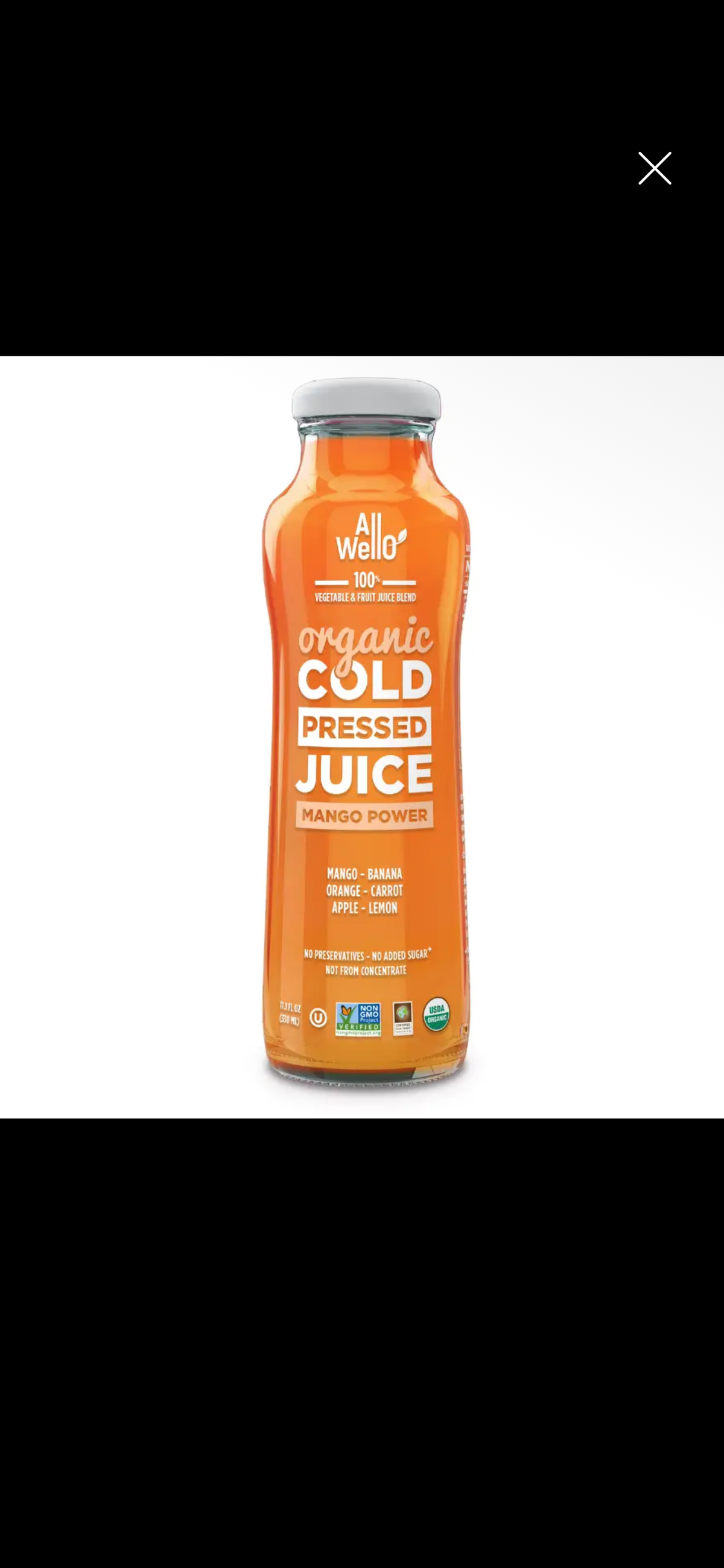 Refreshing Organic Mango Power Cold-Pressed Juice