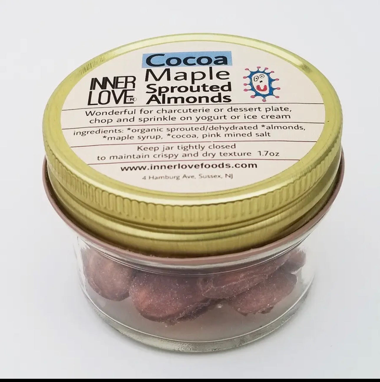 Cocoa Maple Almonds: 2oz jar