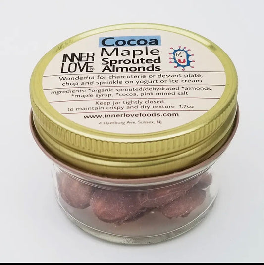Cocoa Maple Almonds: 2oz jar