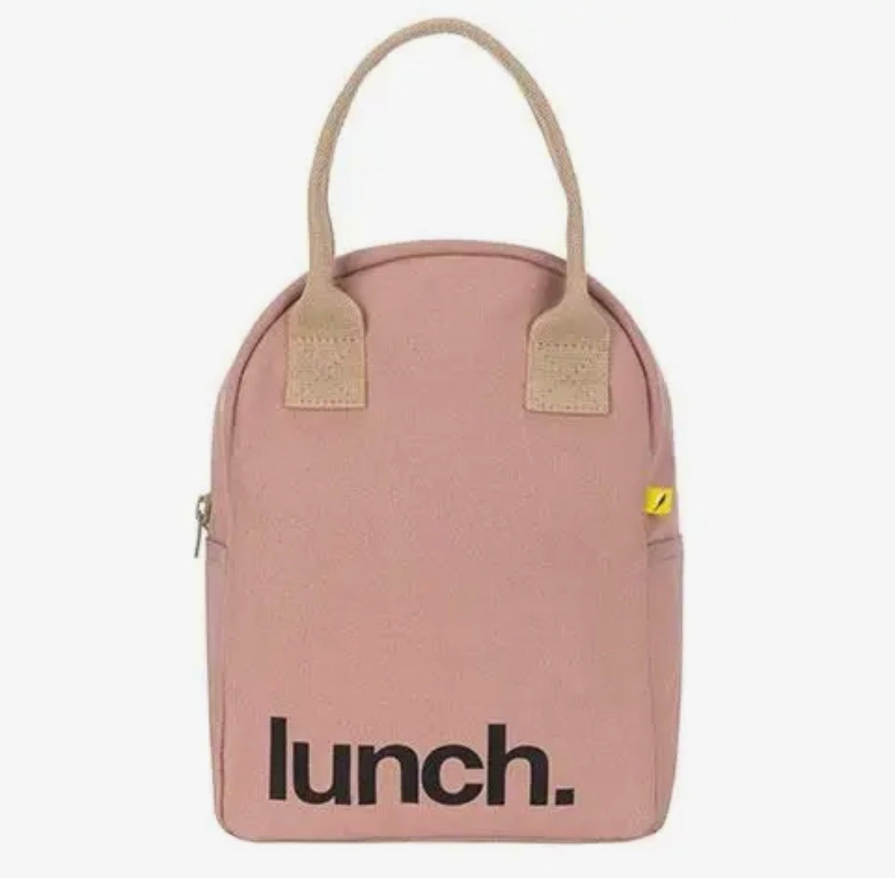 Zipper Lunch Bag - 'Lunch' Mauve / Pink