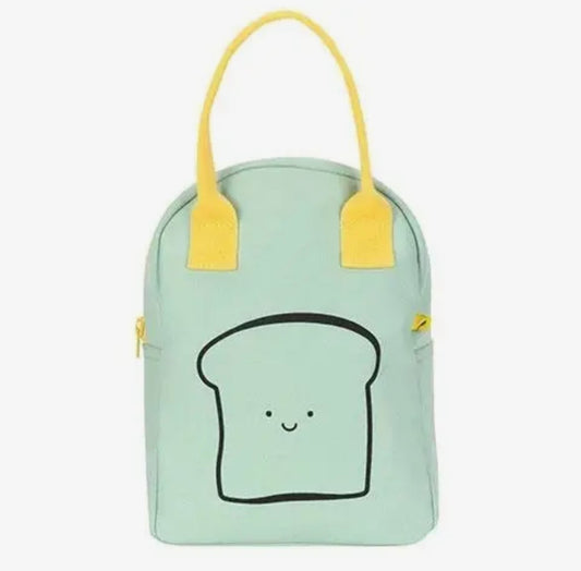 Zipper Lunch Bag - Happy Bread / Mint