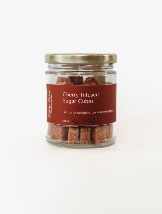 Cherry Infused Sugar Cubes - Perfect for cocktails/mocktails: Jar 4oz