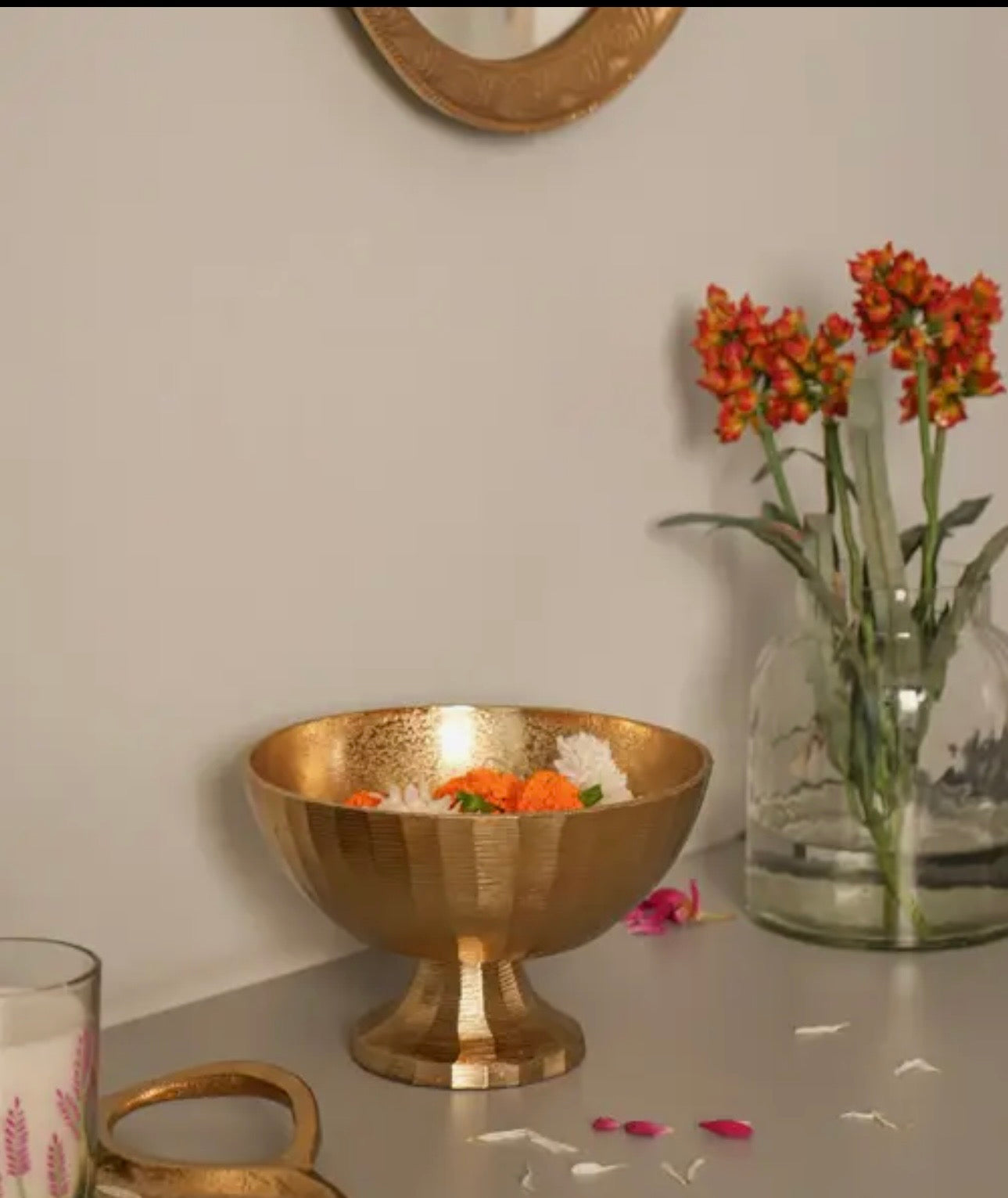 Small Gold Pedestal Bowl, SKU - 75571